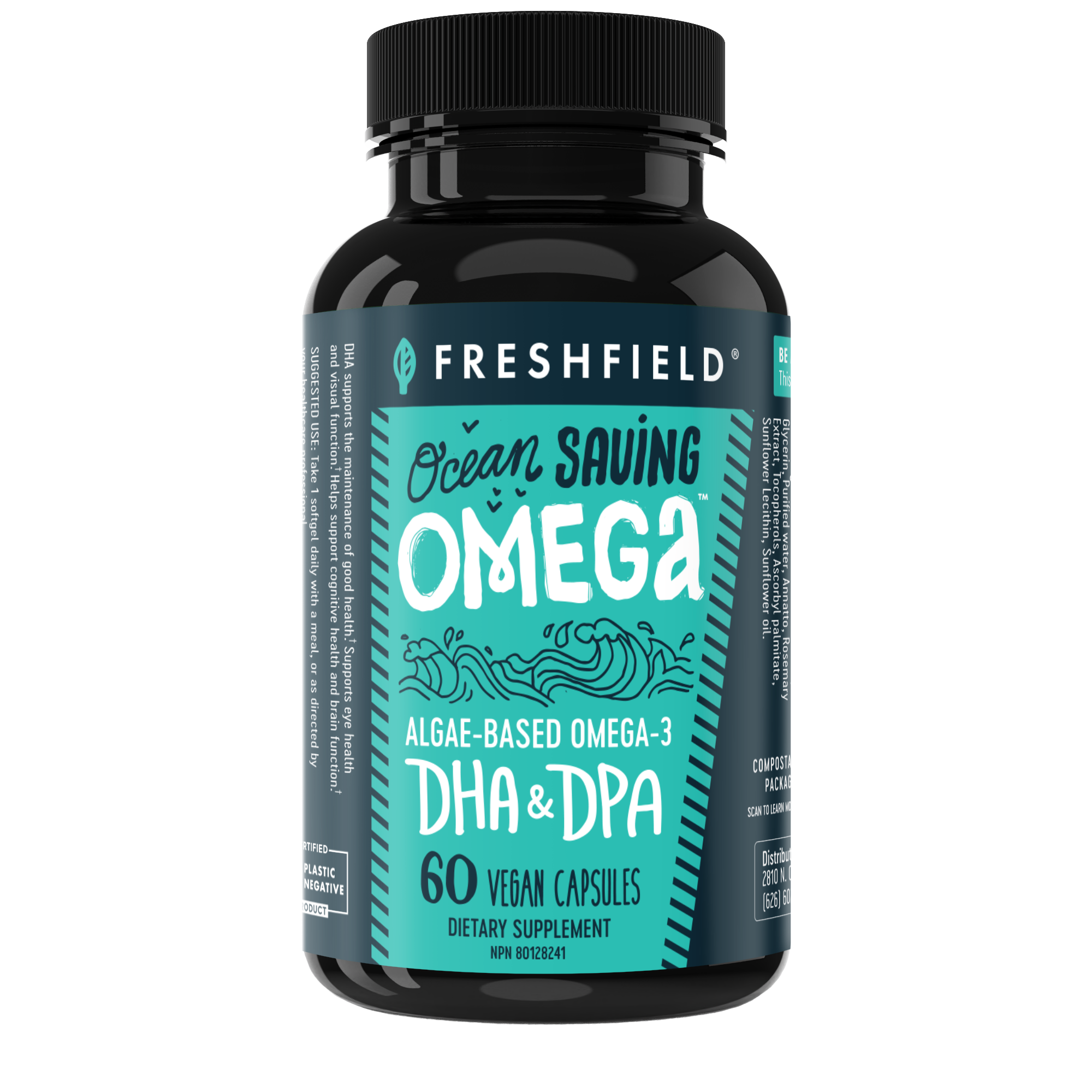 Ocean Saving Omega algae-based omega-3 bottle
